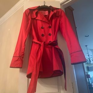Betsey Johnson Red Trench Coat